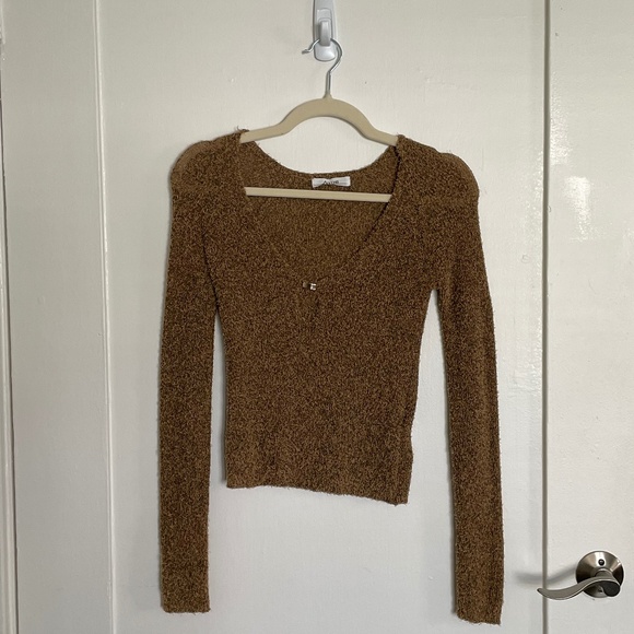 Ancosti Cutout Slim Fit Top Brown Size S - Picture 5 of 9